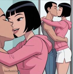 ai_generated ben_10 ben_10_alien_force ben_10_ultimate_alien ben_tennyson breasts cartoon_network condom female jeanbombila666 julie_yamamoto kissing milf oppai