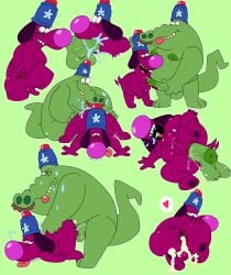 absurd_res alligator alligatorid anal anal_sex animal_genitalia anthro anus aroused aroused_by_another aroused_face aroused_male aroused_smile ass belly blush blush_lines bodily_fluids bulge butt_grab canid canine canis cartoon_network chowder_(series) clothing crocodilian cum cum_in_ass cum_inside disembodied_genitalia disembodied_penis domestic_dog duo ejaculation facial_hair genital_fluids genitals green_body hand_on_butt hand_on_penis hat headgear headwear heart_symbol hi_res humanoid_genitalia hwantsarts licking liquid looking_at_another looking_at_partner looking_at_partner's_penis looking_back male male/male mammal masturbation moobs moustache narrowed_eyes nipples officer_grinder one_eye_closed oral overweight overweight_anthro overweight_male penetration penis police police_hat police_officer precum presenting presenting_hindquarters purple_body raised_tail rear_view reptile rimming saliva saliva_string scalie sergeant_hoagie sex sheath simple_background siren_(apparatus) size_difference slightly_chubby slightly_chubby_anthro slightly_chubby_male small_tail spread_anus spread_legs spreading stomach_bulge surprised sweat sweatdrop tail thick_tail tongue tongue_out vein veiny_penis