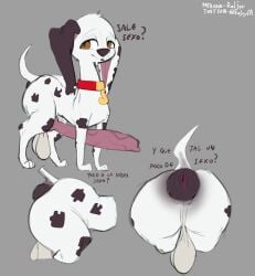 1boy all_fours animal_anus animal_genitals animal_penis anus ass asshole balls ballsack banjo_(raljoy) big_anus big_ass big_butt big_cock big_dick big_penis black_anus black_body black_fur bottom_heavy bottom_heavy_male brown_eyes canid canine canine_anus canine_genitals canine_penis canis character_sheet cock collar dalmatian dick digital_drawing_(artwork) digital_media_(artwork) dog_cock dog_collar dog_dick dog_penis domestic_canine domestic_dog fat_ass fat_butt feral feral_focus feral_male feral_only genitals girly girly_boy heavy_bottom hi_res high_resolution highres huge_anus huge_ass huge_butt huge_cock hyper_cock hyper_dick hyper_penis knotted_cock knotted_dick knotted_penis large_anus large_ass large_butt large_cock large_dick large_penis male male_canine male_dog male_feral male_focus male_only oc original original_artwork original_character patreon_username penis presenting presenting_anus presenting_ass presenting_balls presenting_butt presenting_hindquarters presenting_penis puffy_anus quadruped raljoy red_collar saggy_balls showing_ass showing_butt showing_off simple_background slightly_chubby slightly_chubby_male spanish_text twitter_username veiny veiny_cock veiny_dick veiny_penis voluptuous voluptuous_male white_body white_fur