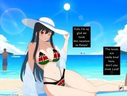 ai_generated asian_female beach bikini breasts cheating cheating_wife color cuck cuckold cuckold_pov cuckolding dark-skinned_male english english_text flag flag_bikini huge_breasts imminent_sex kenya kokujingasuki large_breasts light-skinned_female netorare ntr pan-african_colors pan-african_flag_bikini pan_african_colors snowbunny spy_x_family text thick_thighs thighs yor_briar yor_forger