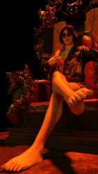 3d 4k asian asian_clothing asian_female black_hair blender breasts breasts brown_eyes clothed clothes_pull clothing crossed_legs dbd dead_by_daylight feet feet_focus female female_human female_only front_view glasses japanese japanese_clothes japanese_clothing legs legs_crossed looking_at_viewer looking_down looking_down_at_viewer medium_hair nail_polish nipples png presenting_feet sitting smirk solo solo_female thighs throne toes yui_kimura zuga69