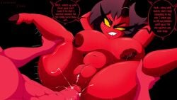 1boy 1boy1girl 1girls areola areolae arms_up arsenalsfx belly big_breasts breasts breasts_out buckteeth cum_in_pussy cum_inside dirty_talk dragonmorfer eyelashes helluva_boss horns huge_breasts imp lactating lactation large_breasts lehornysfx3d millie_(helluva_boss) moan moaning nami955 nipples plumenjoyerse pussy red_body sex short_hair sound tagme thick thick_thighs thighs video yellow_sclera