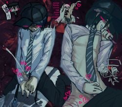 cutting masochism masturbation pillow_humping pregame_shuichi saihara_shuuichi self_harm shuichi_saihara