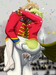 absurd_res accipitrid accipitriform anthro apodiform ass audience avian bird blush bodily_fluids boots bottomless bottomless_female bottomless_male buteo butt_grab chickenhawk clothed clothing cum cum_in_vagina cum_inside cum_while_penetrated dennis_(fish_birb) duo ejaculation female fish_birb footwear freckled_butt freckled_face freckles genital_fluids genitals gloves group hand_on_butt handwear hi_res hummingbird leg_grab male male/female marching_band marching_band_uniform moan name_tag penetration penile penile_penetration penis penis_in_vagina praise_kink public public_sex red-tailed_hawk sarah_(fish_birb) sex shoes stand_and_carry_position standing standing_sex uniform vaginal_penetration vaginal_penetration vulva