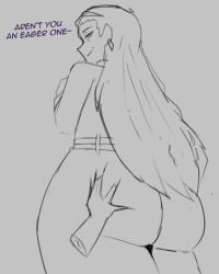 1girls ass ass_focus ass_grab earring female iori_(library_of_ruina) library_of_ruina looking_down looking_down_at_viewer mature mature_female project_moon tsutsunotsumi