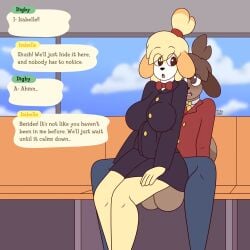 2025 absurd_res ambiguous_penetration animal_crossing anthro balls big_balls blush blush_lines bottomwear breasts brother_(lore) brother_and_sister_(lore) canid canine canis clothed clothed/nude clothed_sex clothing cloud dialogue digby_(animal_crossing) domestic_dog duo female genitals hi_res incest_(lore) isabelle_(animal_crossing) male male/female mammal max_draws metro nintendo nude on_lap open_mouth penetration public public_sex public_transportation sex sibling_(lore) sister_(lore) sitting sitting_on_lap skirt speech_bubble spreading stealth_sex stomach_bulge text twins_(lore) window