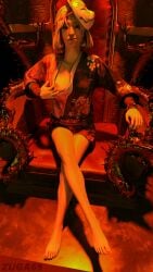 3d 4k asian asian_clothing asian_female blender blonde_female blonde_hair blonde_hair blonde_hair_female breasts breasts brown_eyes clothed clothes_pull clothing crossed_legs dbd dead_by_daylight feet female female_human female_only front_view japanese japanese_clothes japanese_clothing legs legs_crossed looking_at_viewer medium_hair nail_polish nipples png sitting smirk solo solo_female straight_hair thighs throne toes yui_kimura zuga69