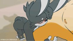 2d_animation animated anthro areola balls biped black_nose black_tail bodily_fluids canid canine choker choker_only cum cum_in_mouth cum_inside duo erection fellatio fennec_fox fox frame_by_frame genital_fluids genitals green_eyes humanoid_genitalia humanoid_penis jay-r jewelry male male/male mammal multicolored_body necklace necklace_only nipples nude oral oral_penetration orange_body page_(jay-r) penetration penile penile_penetration penis sex solo_focus standing standing_sex tail teeth true_fox white_body white_tail