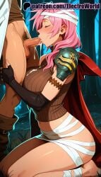 1boy 1girls 2025 ai_generated arm_wrap artist_name balls bandaged_arm bandaged_hand bandaged_leg bandages blowjob blowjob_face breasts bust cape chest closed_eyes clothes_pull cock cum cum_in_mouth dick eclair_farron electroworld fellatio female female_pubic_hair final_fantasy gloves hi_res high_quality high_resolution highres leg_wrap licking male male_pubic_hair mummy_costume naked_bandage oral oral_sex patreon patreon_username penis pink_hair pubic_hair sarashi stable_diffusion straight sucking testicles uncensored watermark