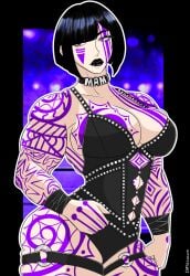 1girls big_breasts black_hair breasts choker dakkokki female lex_talionia limbus_company muscular muscular_arms muscular_female original_character project_moon rhea_ripley_cosplay tattoo tattoos tattoos_everywhere the_middle_(identity)_(project_moon) wwe