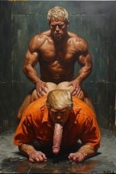 ai ai_generated black black_body black_dick dick doggy_style donald_trump gay penis politics prison skewer