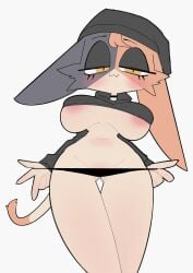 1girls :3 anthro beanie big_breasts blush breasts cat_ears cat_tail eyeshadow feline female fortnite furry half-closed_eyes hoodie hourglass_figure hss_dada looking_at_viewer meow_skulls_(fortnite) panties tagme tail thick_thighs underboob white_background yellow_eyes