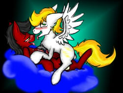 abstract_background after_sex anal blush couple cum cum_on_chest equine friendship_is_magic gay horse lightning_chaser lightning_chaser_(mlp) male my_little_pony no_humans penetration penis pony rule_63