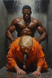 ai ai_generated black black_body black_dick dick doggy_style donald_trump gay penis politics prison skewer