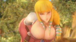 1girls breast_focus huge_breasts looking_at_viewer nurico princess_zelda skyward_sword tagme the_legend_of_zelda video