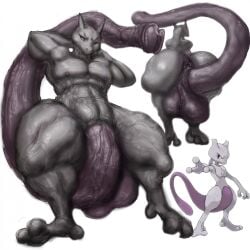 abs animal_genitalia animal_penis anthro anus ass balls big_balls big_butt big_penis equine_genitalia equine_penis generation_1_pokemon genitals hi_res hohohonse huge_balls huge_cock huge_penis hyper large_penis legendary_pokemon long_tail male meme mewtwo monophallia muscular muscular_male nintendo nipples pecs penis penis_tail pokemon pokemon_(species) tail tail_genitals tail_penis unusual_anatomy unusual_genitalia_placement unusual_penis_placement unusual_tail veiny_penis