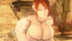 3d animated breast_focus brown_hair huge_breasts looking_at_viewer nurico princess_elise smile sonic_(series) sonic_the_hedgehog_(series) tagme video