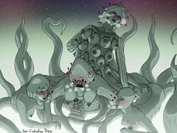 ass big_breasts breasts cosmic_horror deity deity_on_mortal deitysexual fear_and_hunger fear_and_hunger:_termina giant green_skin human monster sylvian_(fear_and_hunger) tentacle