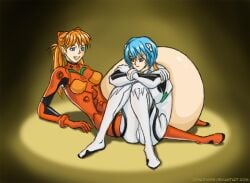 2girls asuka_langley_sohryu donutwish female_pred hyper_belly neon_genesis_evangelion plugsuit rei_ayanami vore