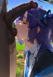 anal anal_sex ass ass_focus ass_grab ass_up big_ass big_balls big_breasts big_butt big_penis blowjob blowjob_face blowjob_pov blue_archive blue_eyes blue_hair doggy_style fellatio grabbing grabbing_ass mikayori ponytail pussy sex sex_from_behind sucking sucking_penis yuuka_(blue_archive)