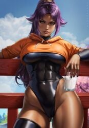 bleach dandon_fuga looking_at_viewer shihouin_yoruichi shihouin_yoruichi tagme voluptuous