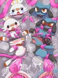 2026 3:4 abdominal_bulge anthro anthro_penetrated badwingm beady_eyes biped black_body blue_body blush cheek_tuft clitoral clitoral_rubbing digital_drawing_(artwork) digital_media_(artwork) digitigrade dog_tail duo facial_tuft feet female front_view fur fur_tuft generation_4_pokemon generation_8_pokemon genitals grey_background hi_res hindpaw motion_arrow nintendo orange_eyes paws penetration plantigrade pokemon pokemon_(species) rabbit_ears restrained restrained_arms restrained_by_tentacles restrained_legs riolu scorbunny sequence sex shaking side_view simple_background steam suspended_via_tentacles suspension tentacle_in_vagina tentacle_penetration tentacle_sex tentacles tentacles_around_arms tentacles_around_legs tremble_lines trembling tuft vaginal vaginal_penetration vulva white_body white_fur