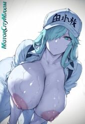 1girls ai_generated big_breasts cells_at_work female female_focus hat hataraku_saibou hataraku_saibou_black huge_breasts large_breasts looking_at_viewer motorcitymaxim showing_breasts u-1196 white_skin