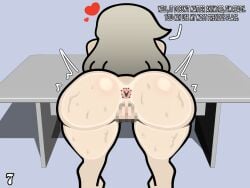 2d 4:3_aspect_ratio anus ass ass_focus bent_over blush breasts chibi completely_nude english_language english_text female from_behind heart high_resolution huge_ass large_ass long_hair my_ghost_friend nude puckered_anus solo steca susie_(dsand) sweat tagme text thelazyart thighs through_wall vagina wall