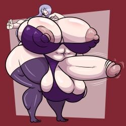 4_fingers 4_toes abs areolae areolae_bigger_than_head areolae_bulge areolae_slip ball_bra balls bbw big_breasts breasts breasts_bigger_than_torso camilla_(fire_emblem) cartoony chubby chubby_futanari commission commissioner_upload fire_emblem fire_emblem_fates fujiweeb futanari gigantic_breasts hair_over_one_eye hyper hyper_balls hyper_penis hyper_testicles large_areolae large_nipples leggings lingerie long_hair massive_breasts musclegut muscular muscular_arms muscular_futanari muscular_thighs nipple_bulge nipple_slip nipples penis puffy_areola puffy_nipples purple_hair strongfat testicles thick_thighs thighs