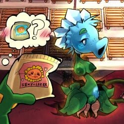 breasts danigrex2n female freckles implied_transformation peashooter_(pvz) plant plant_girl plants_vs_zombies pussy pvz roots snow_pea_(pvz)