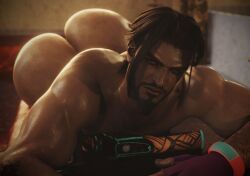 arabian bara bara_ass capcom dace_renders handsome handsome_man indoor_nudity indoors looking_at_viewer male male_focus male_nudity male_only manly masculine_male muscle_ass muscle_butt muscles muscular muscular_male naked naked_male nude nude_male plump_ass plump_butt rashid serious serious_face serious_look solo solo_focus solo_male street_fighter street_fighter_6