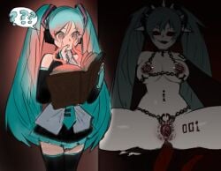 bimbo bimbofication corruption demon hatsune_miku porangepeel