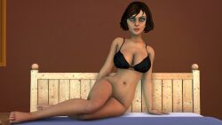 3d artist_request big_breasts bioshock bioshock_infinite blue_eyes breasts busty elizabeth_comstock female female_focus female_only full_body hourglass_figure navel pinup pinup_pose tagme wide_hips