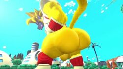 3d ape baby_vegeta donut_anus dragon_ball dragon_ball_z edit looking_at_viewer male male_focus oozaru rayhuma sound_edit sound_effects tagme thick_ass thick_thighs twerking video yellow_fur