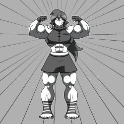 abs bandages barefeet barefoot female female_focus female_only flexing flexing_arms flexing_biceps flexing_both_biceps flexing_muscles marie_(tag-a-long) metadoodles mime mime_girl mouthless mouthless_female muscle muscle_girl muscles muscular muscular_arms muscular_female original original_art original_artwork workout_clothes