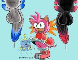 absurd_res amy_rose anthro archie_comics big_penis breasts chao_(sonic) clothed clothing eroticgaze female genitals group hair hi_res imminent_sex male penis penis_awe pink_body pink_hair sega side_boob sonic_(series) sonic_the_hedgehog_(archie) sonic_the_hedgehog_(comics) sonic_the_hedgehog_(series)