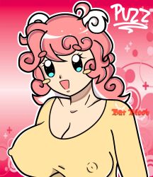 1girls 2000s 2000s_and_2010s_style 2025 anime anime_girl anime_style bat_blood braless breasts breasts digital_media_(artwork) female female_only long_sleeve_shirt nipple_bulge nipple_outline nipples nipples_visible_through_clothing pink_hair pink_hair_female pretty_blood puzz_(pretty_blood)