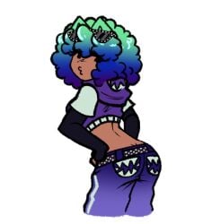 1girls afro asking_for_it blue_hair cat_ears chibisprinkles crop_top female female_focus female_only friday_night_funkin friday_night_funkin_mod looking_at_viewer looking_back presenting_hindquarters sharki_(chibisprinklez) showing_ass silly silly_face sticking_ass_out suggestive sunglasses sunglasses_on_head tagme twitter twitter_user_oc white_background