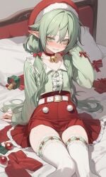 ai_generated big_ass christmas christmas_elf christmas_outfit elf femboy feminine_male petite trans_woman