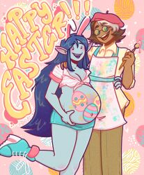 adventure_time adventure_time:_fionna_&_cake clothed_male incest male marceline marceline_abadeer marceline_the_vampire_queen painted pregnant pregnant_female simon_petrikov sketchventures