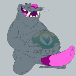 1:1 absurd_res anthro aroused aroused_face aroused_smile bent_legs big_nose bob-jiggles erection fat_folds feet fungus genitals grey_background grey_body half-closed_eyes hand_on_belly hi_res holding_belly inner_mouth kneeling looking_aroused looking_down male mammal marine markings mushroom narrowed_eyes open_mouth overweight overweight_anthro overweight_male penis pink_nose pinniped presenting ratz rounded_ears seductive simple_background slightly_chubby slightly_chubby_anthro slightly_chubby_male slit_penis smile smiling_at_viewer solo spots spotted_body teeth teeth_showing tongue tusks vibrissae vinesauce vineshroom vinnie_the_walrus walrus whiskers xilam