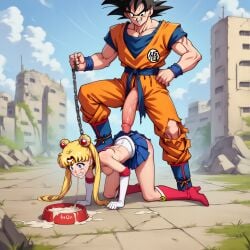 after_anal after_rape after_sex after_vaginal ai_generated bishoujo_senshi_sailor_moon bowl_of_cum broken_rape_victim chain_leash chained chained_up crossover cum cum_in_ass cum_in_asshole cum_in_bowl defeated dominant dominant_male dragon_ball dripping_cum fucked_into_submission gaping_pussy human_pet humiliated humiliation large_penis naked_female pet raped sailor_moon sex_slave son_goku stepping_on_female