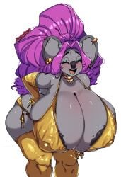 1girls breasts_bigger_than_head enormous_breasts furriemama furry hyper hyper_breasts solo_female tagme