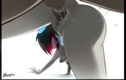 angel angel_wings balls bangs breasts clitoris cock dripping dripping_wet emo_girl huge_breasts human humanoid_penis large_breasts looking_at_viewer looking_back madragon male_on_female nipple_piercing open_mouth perspective sex straight vaginal_fluids vaginal_juices vaginal_penetration vaginal_sex ych