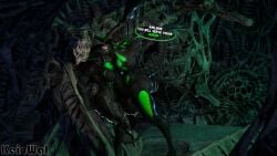 2girls 3d alien alien_girl blender dominant dominant_female female_xenomorph kein_wal tagme xenomorph xenomorph_queen yuri