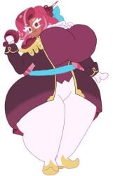 1girls artist_request big_ass big_breasts breasts clothed cookie_run cookie_run_kingdom holding_sword huge_ass huge_breasts pink_hair raspberry_cookie red_eyes smile solo solo_female sword thick_thighs unrealistic_proportions wide_hips