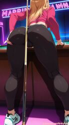 1girls ai_generated ass ass_focus ass_grab ass_up female kinkyfuel kitagawa_marin leggings my_dress_up_darling sono_bisque_doll_wa_koi_wo_suru