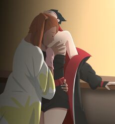 2girls accurate_art_style against_wall akimichi_chouchou black_hair blush boruto:_two_blue_vortex breast_sucking chubby chubby_female closed_eyes clothed clothed_sex dark-skinned_female dress female female/female female_only friends hallway hand_on_hip heels hi_res high_heels indoors interracial interracial_yuri kimono kissing larger_female light-skinned_female long_hair multiple_girls naruto naruto_(series) on_table one_breast_out optimystic orange_hair petite post-timeskip sarada_uchiha smaller_female standing table teenage_girl teenager teenager_on_teenager very_long_hair voluptuous yuri