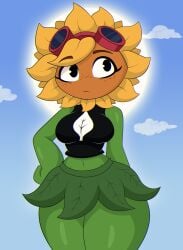 1girls anthro anthrofied ass breasts breasts female flora_fauna plant plant_girl plant_humanoid plantie plants_vs._zombies plants_vs_zombies popcap_games pussy solar_flare_(pvz) sunflower_(pvz)