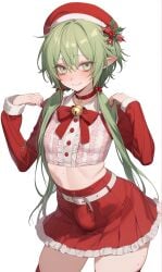ai_generated big_ass christmas christmas_elf christmas_outfit elf femboy feminine_male petite trans_woman